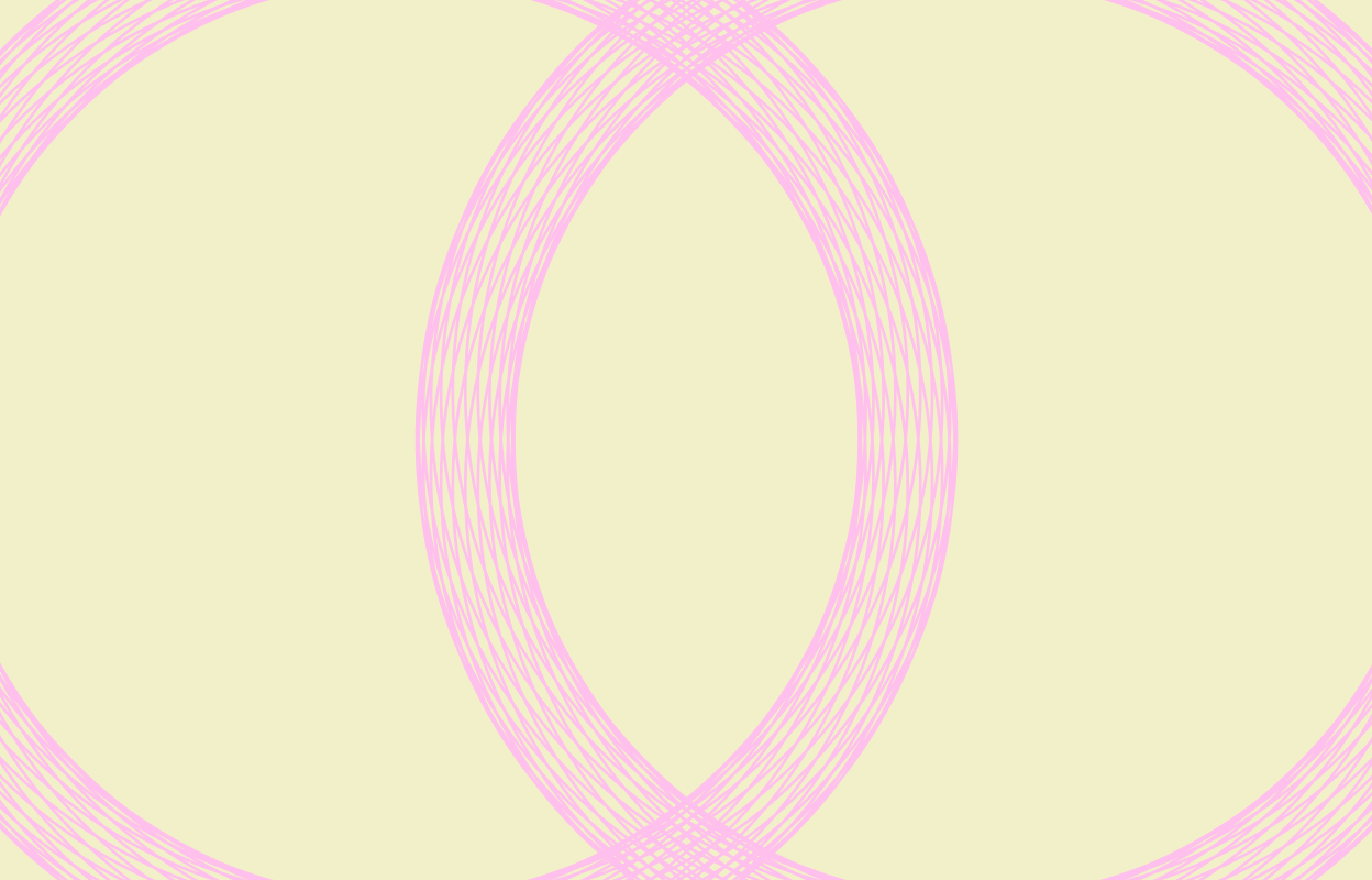 Light pink circular line graphic on a beige background